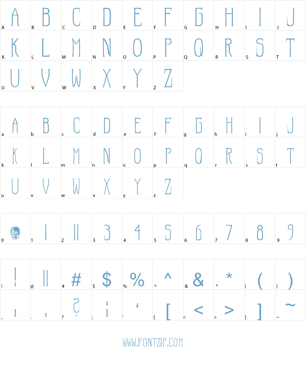 Hellraiser SC Font Character